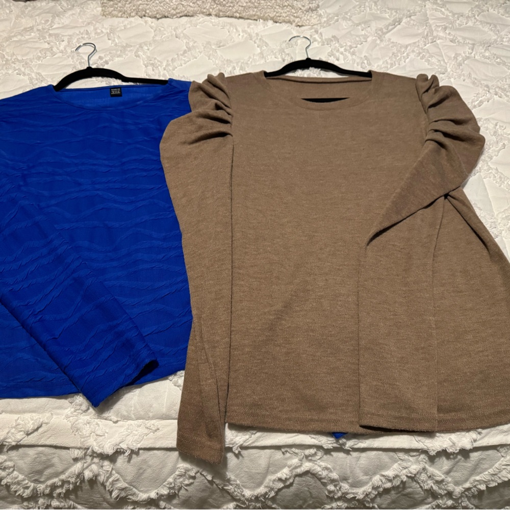 Blue and Brown SHEIN Top Set